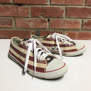 Skechers  Bobs Red & White Striped Sneakers